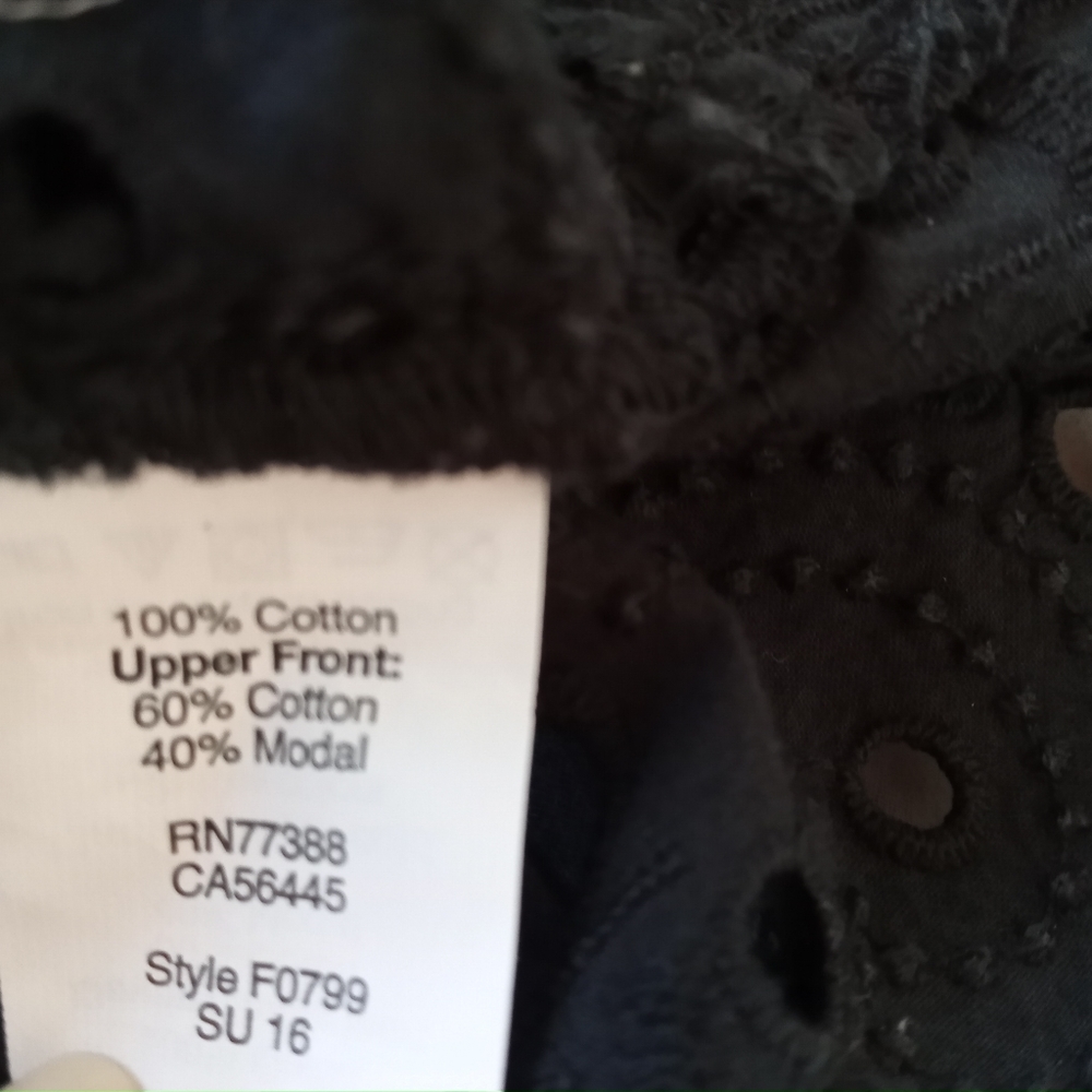Madewell XS Black Eyelet Mix Top - Picture 10 of 11